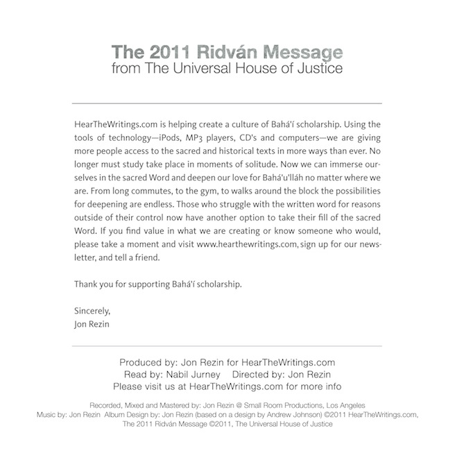 The 2011 Ridvan Message - Click Image to Close